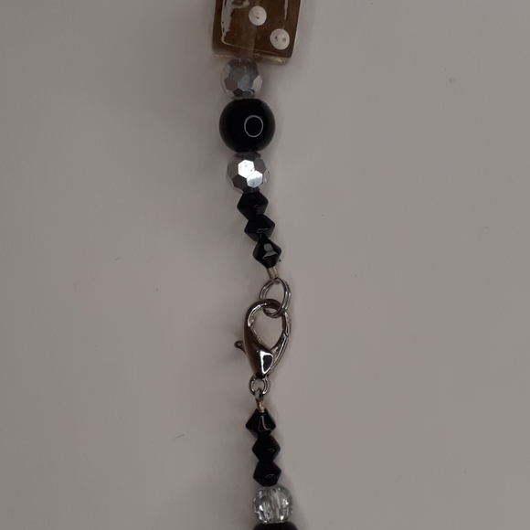 Lucky Dice Glass Bead Necklace 17" L - Picture 3 of 4